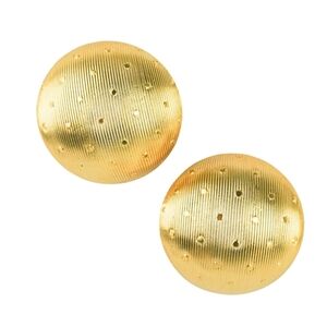 Gold Textured Round Earrings